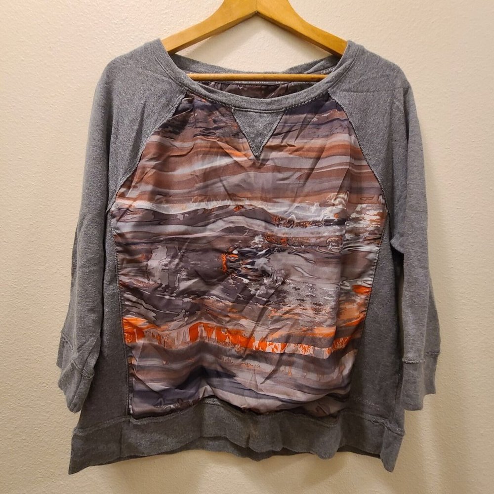 Calvin‎ Klein Gray Performance Quick Dry Logo Pullover Women's Sweatshirt XL EUC